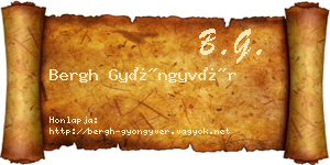Bergh Gyöngyvér névjegykártya
